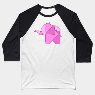 Pink origami elephant Baseball T-Shirt